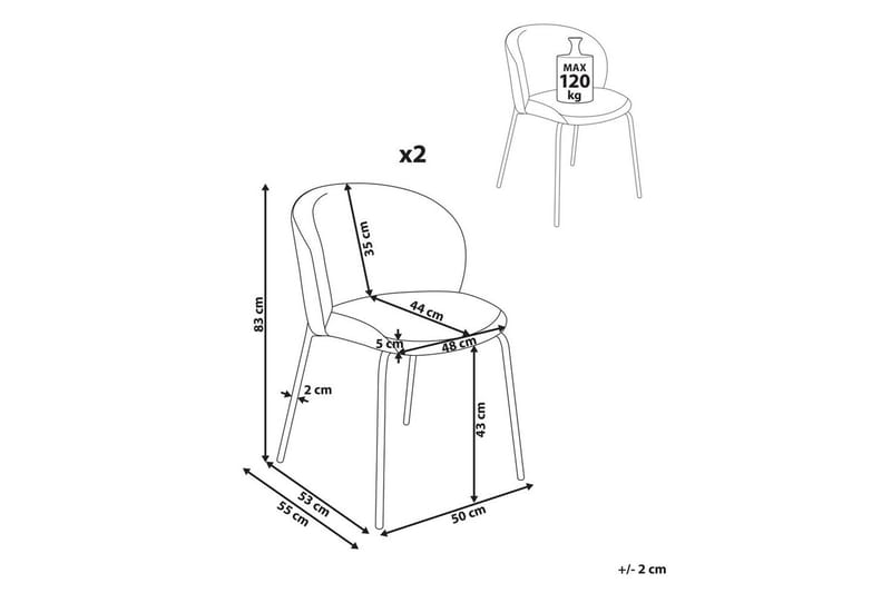 Set med 2 matstolar Miles - Grön, Svart - Möbler - Fåtölj & stolar - Matstol & köksstol