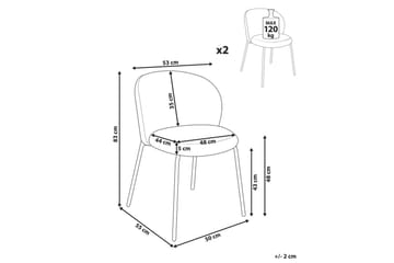 Set med 2 matstolar Miles - Orange, svart - Möbler - Fåtölj & stolar - Matstol & köksstol