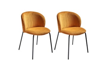 Set med 2 matstolar Miles - Orange, svart - Möbler - Fåtölj & stolar - Matstol & köksstol