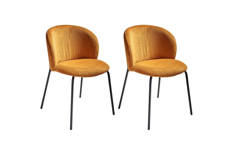 Set med 2 matstolar Miles - Orange, svart - Möbler - Fåtölj & stolar - Matstol & köksstol