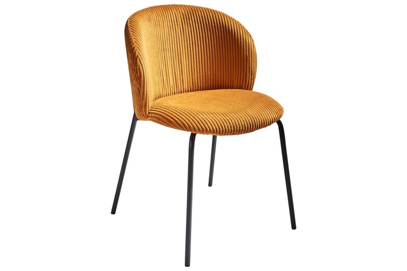 Set med 2 matstolar Miles - Orange, svart - Möbler - Fåtölj & stolar - Matstol & köksstol