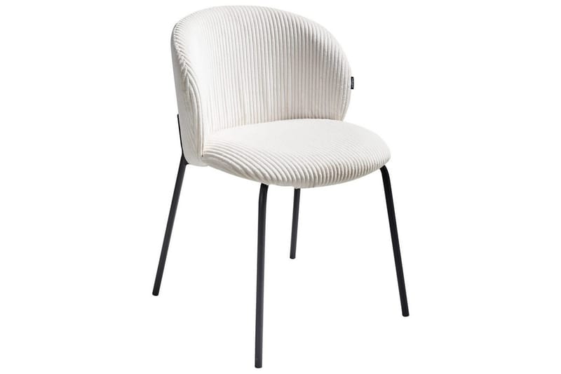 Set med 2 matstolar Miles - Vit, Svart - Möbler - Fåtölj & stolar - Matstol & köksstol