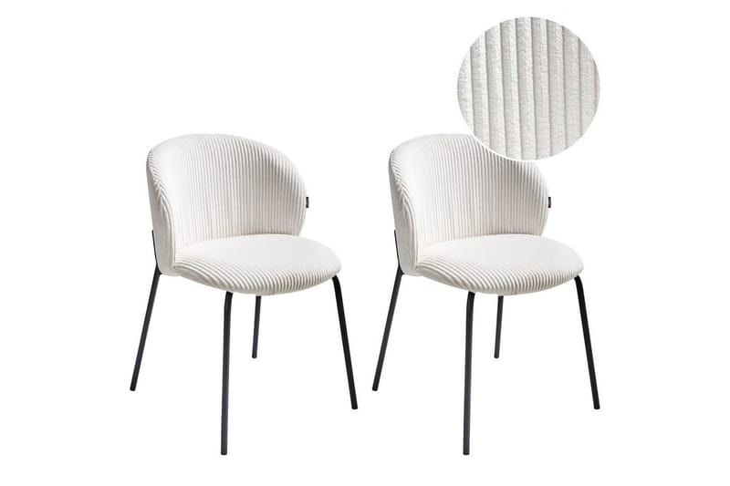 Set med 2 matstolar Miles, Vit, Svart