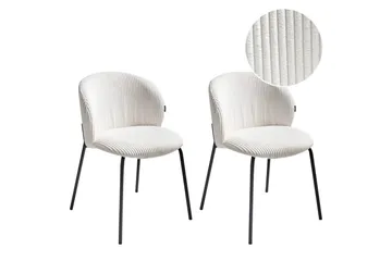 Set med 2 matstolar Miles - Vit, Svart - Möbler - Fåtölj & stolar - Matstol & köksstol