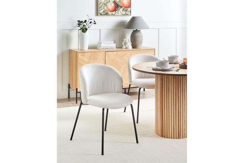 Set med 2 matstolar Miles - Vit, Svart - Möbler - Fåtölj & stolar - Matstol & köksstol