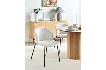 Set med 2 matstolar Miles - Vit, Svart - Möbler - Fåtölj & stolar - Matstol & köksstol