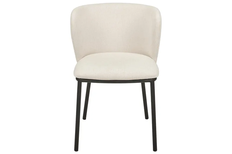 Set med 2 matstolar Mina - Beige, svart/Polyester - Möbler - Fåtölj & stolar - Matstol & köksstol