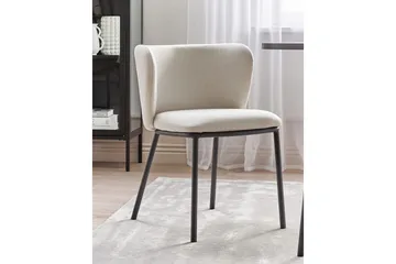 Set med 2 matstolar Mina - Beige, svart/Polyester - Möbler - Fåtölj & stolar - Matstol & köksstol