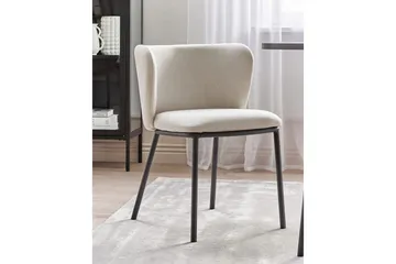 Set med 2 matstolar Mina - Beige, svart/Polyester - Möbler - Fåtölj & stolar - Matstol & köksstol