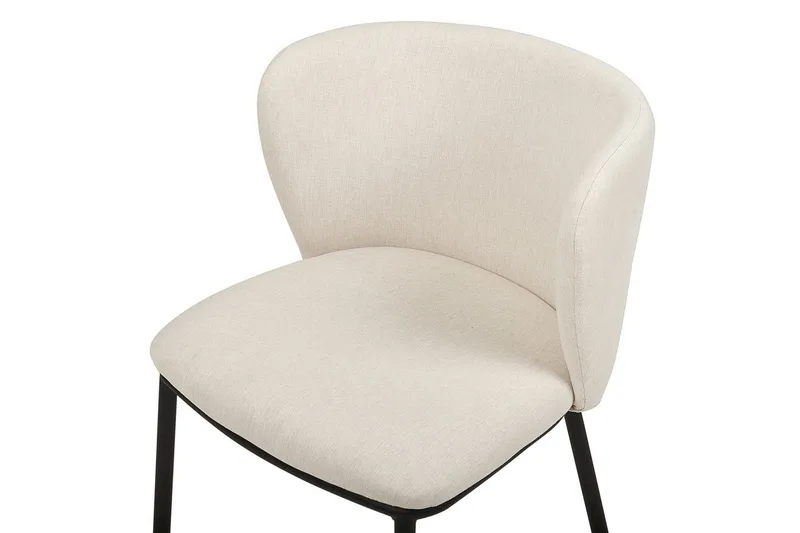 Set med 2 matstolar Mina - Beige, svart/Polyester - Möbler - Fåtölj & stolar - Matstol & köksstol
