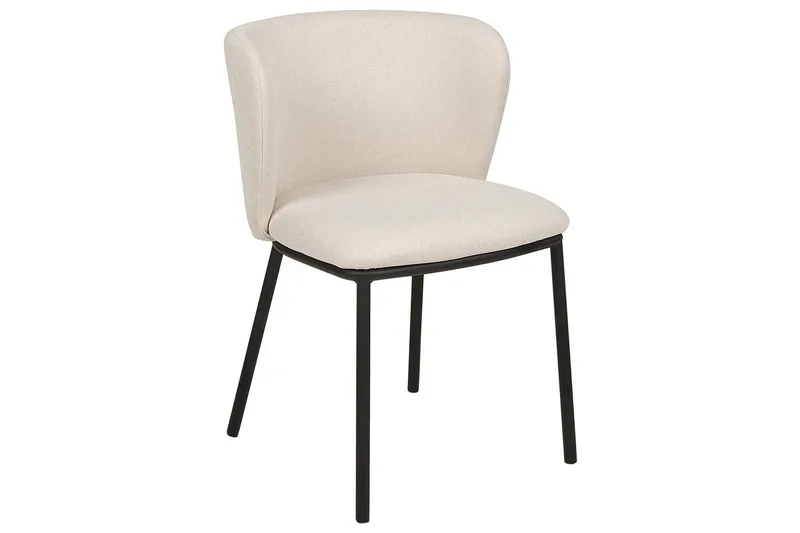 Set med 2 matstolar Mina - Beige, svart/Polyester - Möbler - Fåtölj & stolar - Matstol & köksstol