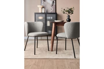 Set med 2 matstolar Mina - Grå, svart/Bouclé - Möbler - Fåtölj & stolar - Matstol & köksstol