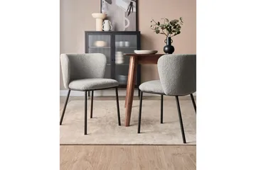 Set med 2 matstolar Mina - Grå, svart/Bouclé - Möbler - Fåtölj & stolar - Matstol & köksstol