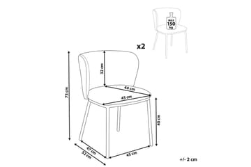 Set med 2 matstolar Mina - Grå, svart/Polyester - Möbler - Fåtölj & stolar - Matstol & köksstol