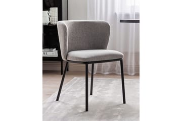 Set med 2 matstolar Mina - Grå, svart/Polyester - Möbler - Fåtölj & stolar - Matstol & köksstol