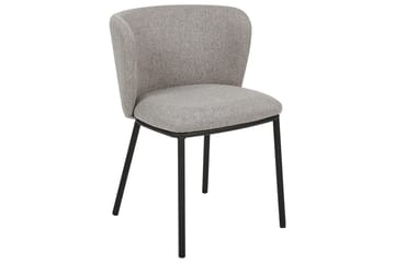 Set med 2 matstolar Mina - Grå, svart/Polyester - Möbler - Fåtölj & stolar - Matstol & köksstol