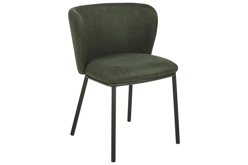 Set med 2 matstolar Mina - Grön, Svart/Polyester - Möbler - Fåtölj & stolar - Matstol & köksstol