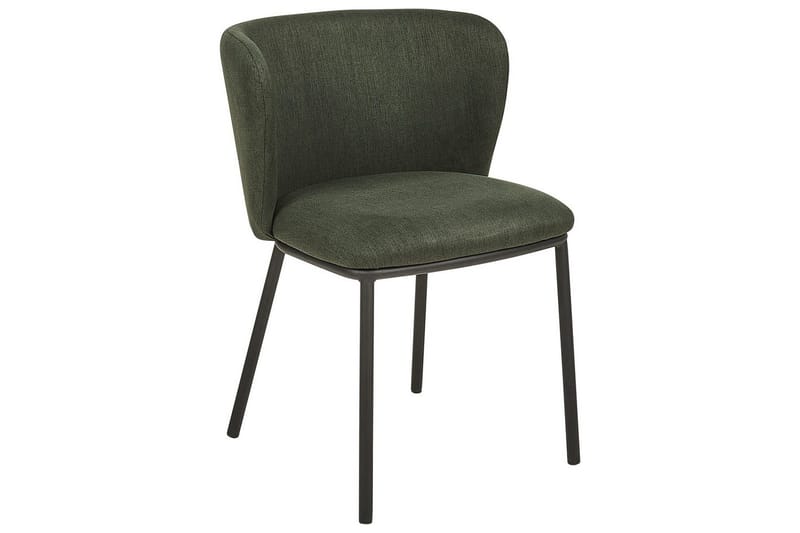 Set med 2 matstolar Mina - Grön, Svart/Polyester - Möbler - Fåtölj & stolar - Matstol & köksstol