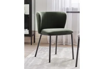 Set med 2 matstolar Mina - Grön, Svart/Polyester - Möbler - Fåtölj & stolar - Matstol & köksstol