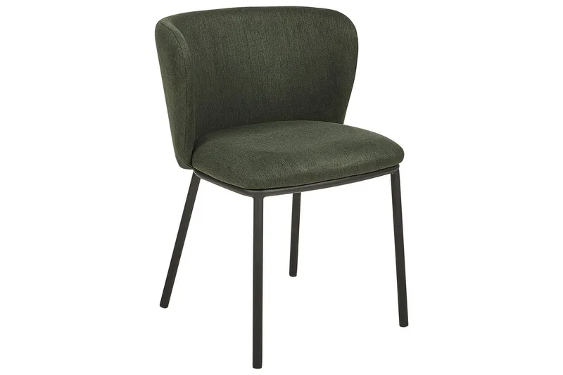 Set med 2 matstolar Mina - Grön, Svart/Polyester - Möbler - Fåtölj & stolar - Matstol & köksstol