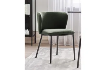 Set med 2 matstolar Mina - Grön, Svart/Polyester - Möbler - Fåtölj & stolar - Matstol & köksstol