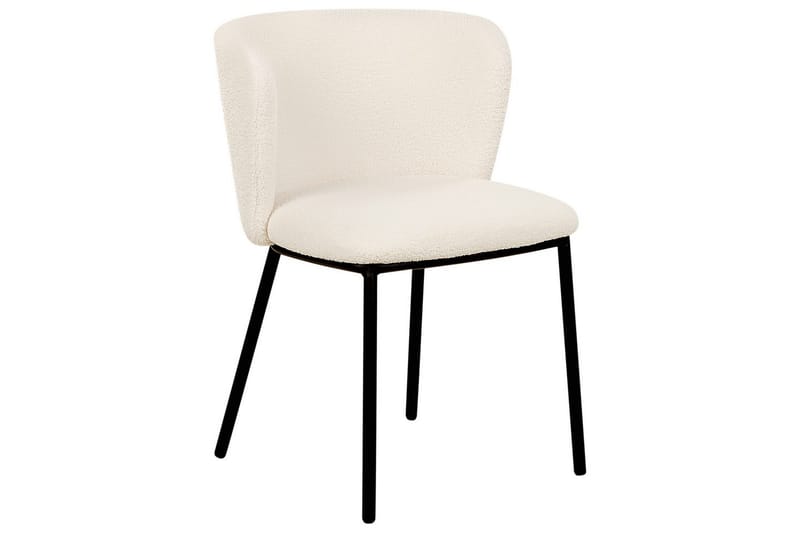 Set med 2 matstolar Mina - Vit, Svart/Bouclé - Möbler - Fåtölj & stolar - Matstol & köksstol