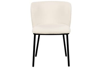 Set med 2 matstolar Mina - Vit, Svart/Bouclé - Möbler - Fåtölj & stolar - Matstol & köksstol