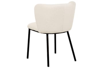Set med 2 matstolar Mina - Vit, Svart/Bouclé - Möbler - Fåtölj & stolar - Matstol & köksstol