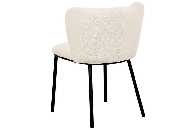 Set med 2 matstolar Mina - Vit, Svart/Bouclé - Möbler - Fåtölj & stolar - Matstol & köksstol