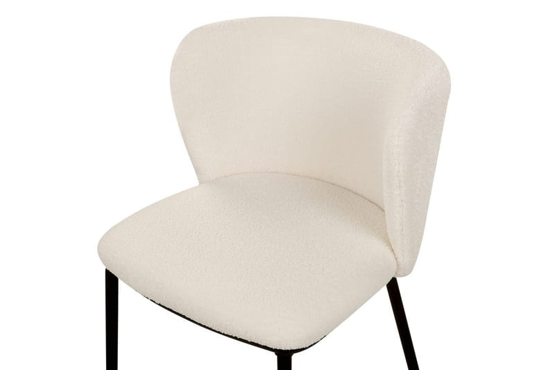 Set med 2 matstolar Mina - Vit, Svart/Bouclé - Möbler - Fåtölj & stolar - Matstol & köksstol