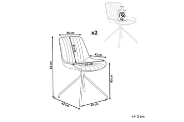 Set med 2 matstolar Navasota - Beige - Möbler - Fåtölj & stolar - Matstol & köksstol
