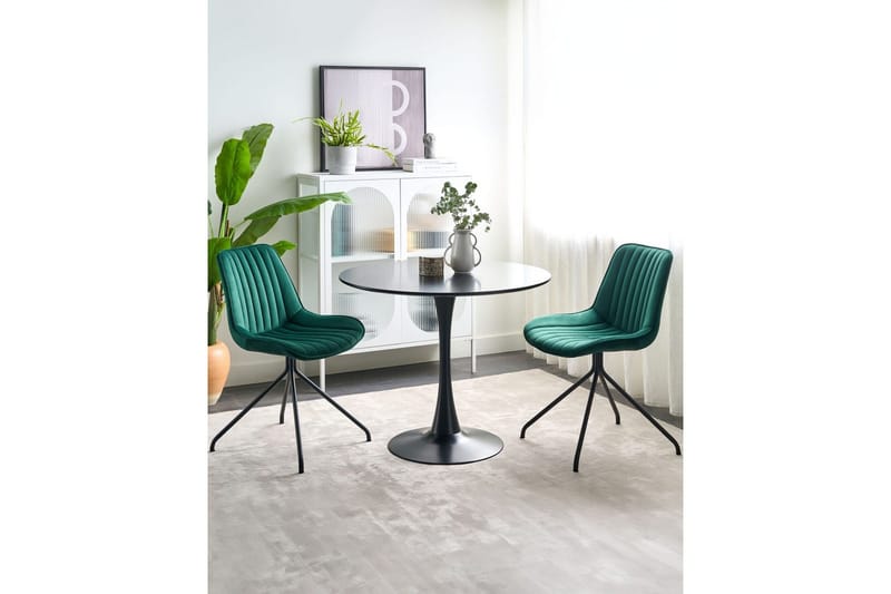 Set med 2 matstolar Navasota - Grön, Svart - Möbler - Fåtölj & stolar - Matstol & köksstol
