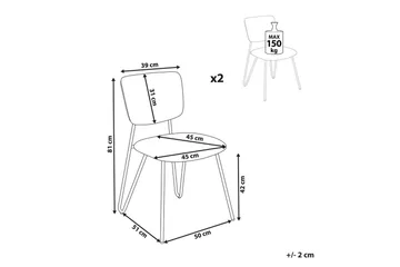 Set med 2 matstolar Nelko - Grön, Svart - Möbler - Fåtölj & stolar - Matstol & köksstol