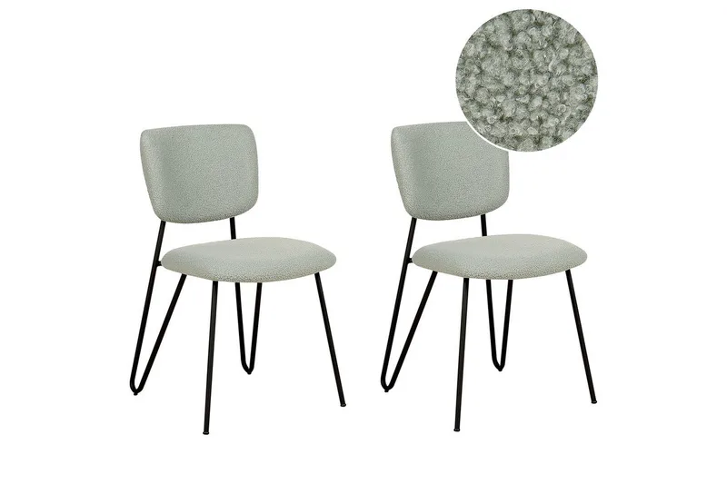 Set med 2 matstolar Nelko, Grön, Svart