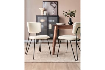 Set med 2 matstolar Nelko - Vit, Svart - Möbler - Fåtölj & stolar - Matstol & köksstol