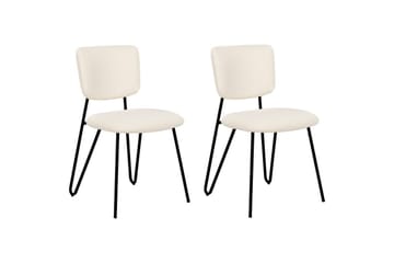 Set med 2 matstolar Nelko - Vit, Svart - Möbler - Fåtölj & stolar - Matstol & köksstol