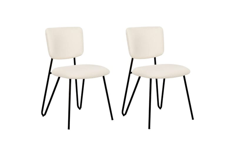 Set med 2 matstolar Nelko - Vit, Svart - Möbler - Fåtölj & stolar - Matstol & köksstol