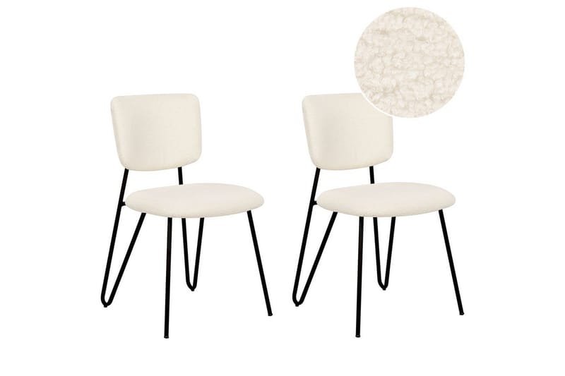 Set med 2 matstolar Nelko, Vit, Svart