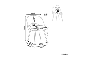 Set med 2 matstolar Onaga - Grön, Svart - Möbler - Fåtölj & stolar - Matstol & köksstol