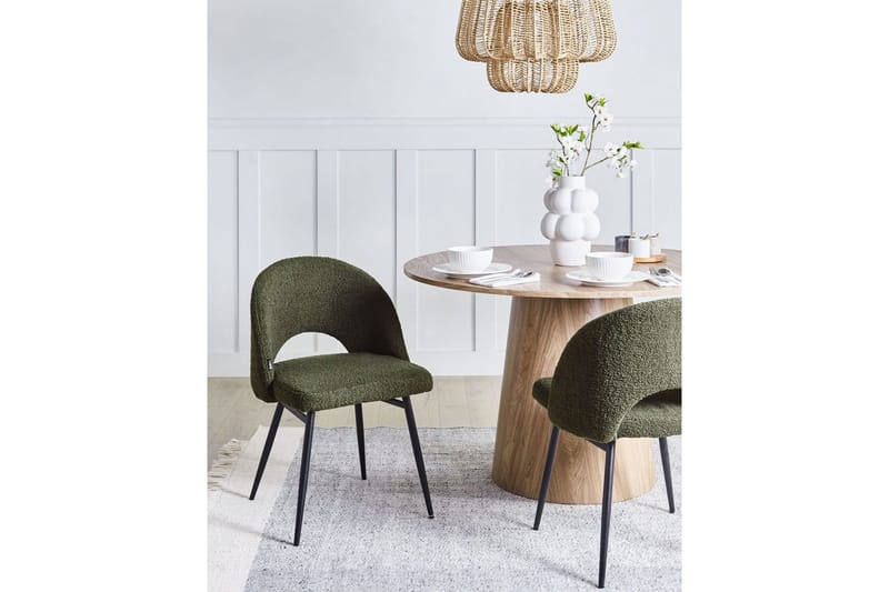 Set med 2 matstolar Onaga - Grön, Svart - Möbler - Fåtölj & stolar - Matstol & köksstol