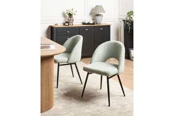 Set med 2 matstolar Onaga - Ljusgrön, Svart - Möbler - Fåtölj & stolar - Matstol & köksstol