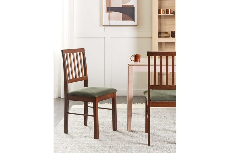 Set med 2 matstolar Orono - Mörkt trä, grönt - Möbler - Fåtölj & stolar - Matstol & köksstol