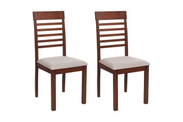 Set med 2 matstolar Ortley - Mörk trä, beige - Möbler - Fåtölj & stolar - Matstol & köksstol