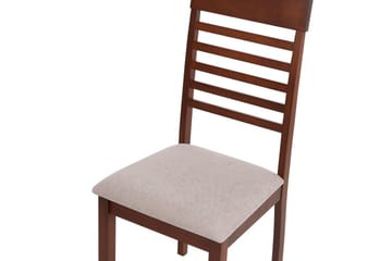 Set med 2 matstolar Ortley - Mörk trä, beige - Möbler - Fåtölj & stolar - Matstol & köksstol