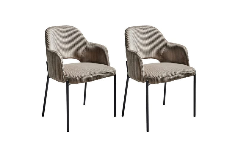 Set med 2 matstolar Raton - Beige, svart - Möbler - Fåtölj & stolar - Matstol & köksstol