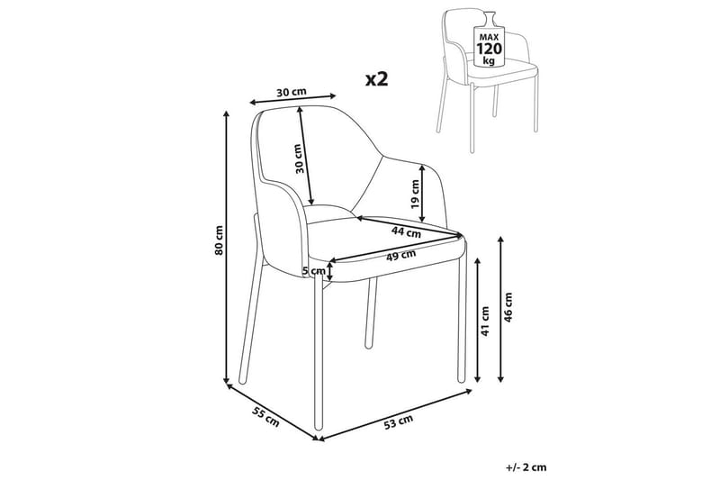 Set med 2 matstolar Raton - Beige, svart - Möbler - Fåtölj & stolar - Matstol & köksstol