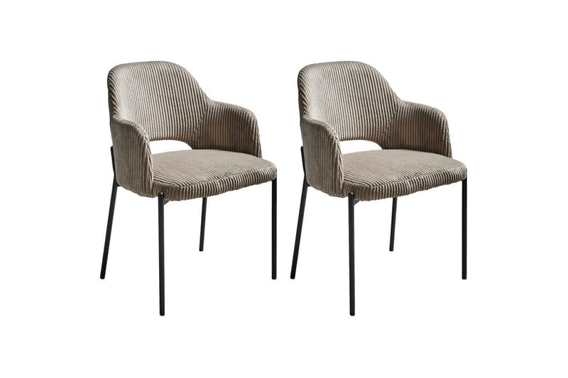 Set med 2 matstolar Raton - Beige, svart - Möbler - Fåtölj & stolar - Matstol & köksstol