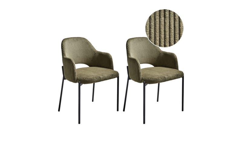 Set med 2 matstolar Raton, Grön, Svart