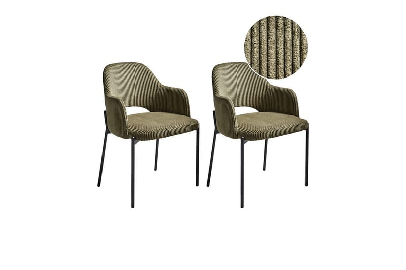 Set med 2 matstolar Raton, Grön, Svart