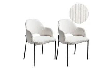 Set med 2 matstolar Raton - Vit, Svart - Möbler - Fåtölj & stolar - Matstol & köksstol